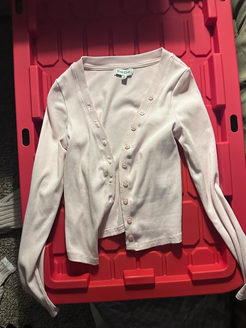 Light Pink Button-Front Women's Cardigan
